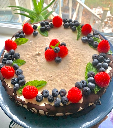 Raw Vegan Chocolate Peanut Butter & Berry Cheesecake